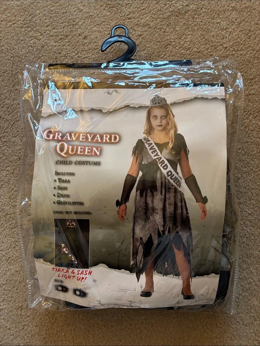 Seasonal Visions Graveyard Queen Halloween Costume - Girl’s Size M